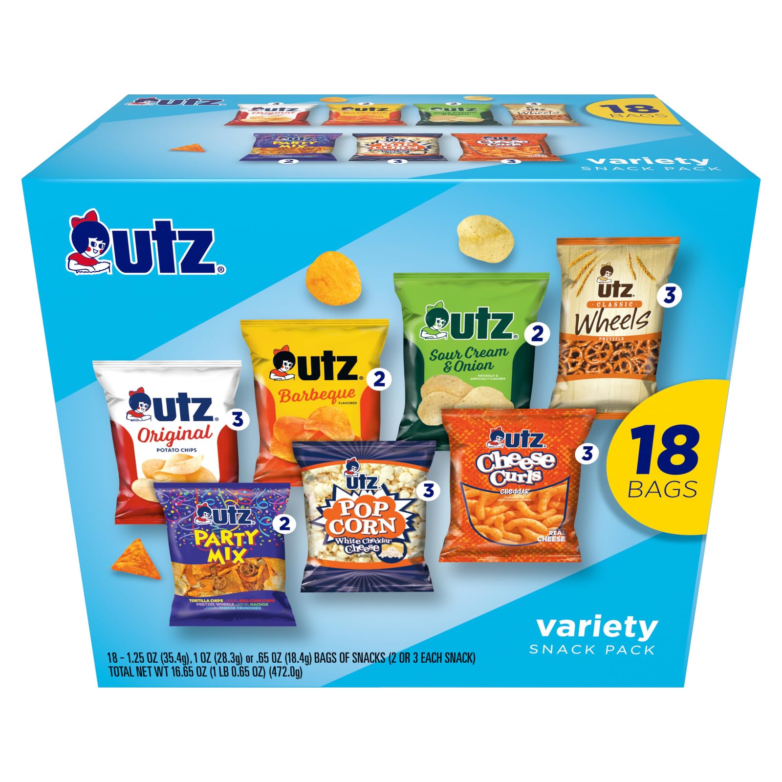 Amazon.com : Utz Variety Snack Pack, 18 ct, 16.65 oz. : Everything
